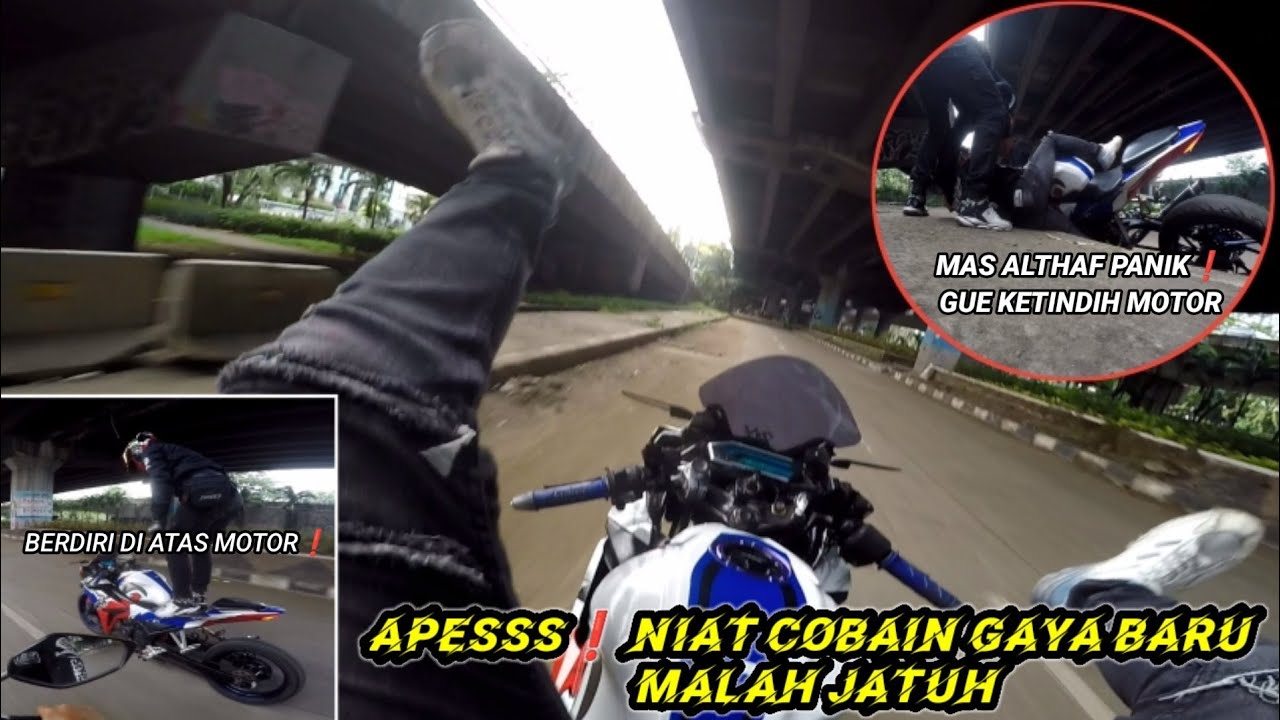 ATRAKSI TERGILA❗APESS NIAT MAU COBA GAYA BARU MALAH JATUH KETINDIH  MOTOR