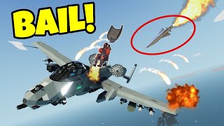 I had to EJECT Out Of My Crashing A-10 WARTHOG! Stormworks Plane Crash