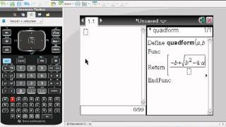 TI-Nspire CX Mini-Tutorial: Quadratic Formula Template