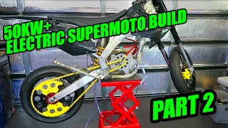 50KW ELECTRIC SUPERMOTO MX BUILD [EP 2]  MOTOR RUNS!