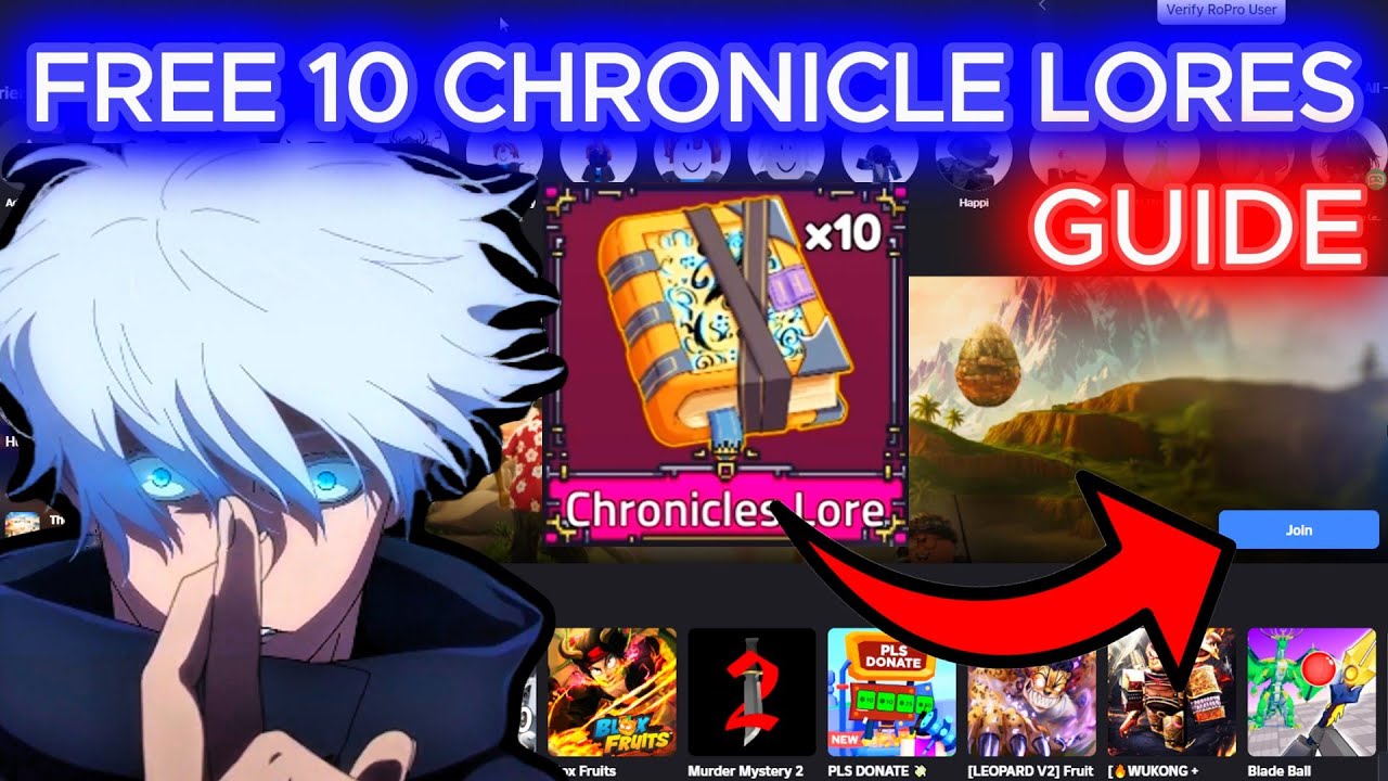 GUIDE how to get 10 CHRONICLE LORES for FREE in King Legacy Update 8!