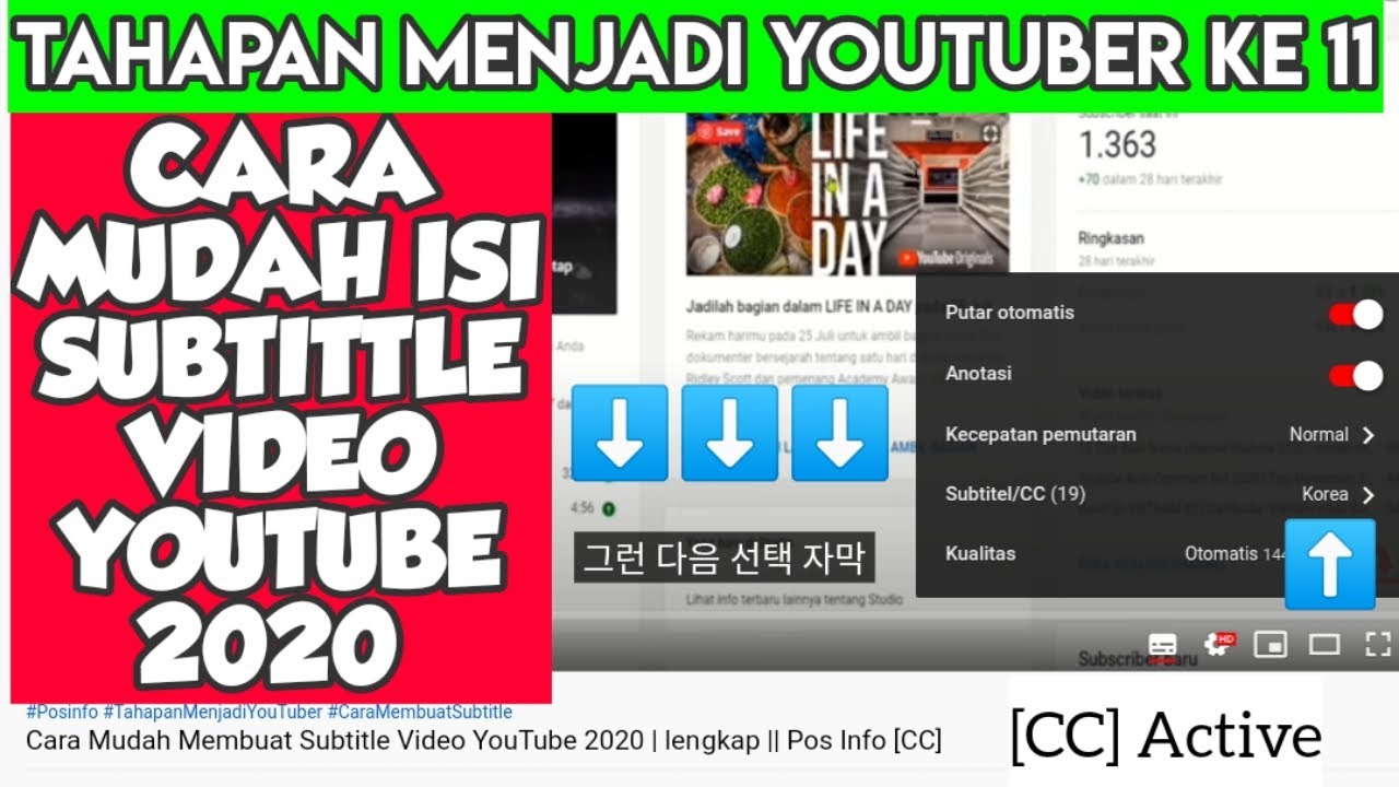 Cara Buat subtitle video Youtube 2020 | Mudah Dan Cepat [CC] 