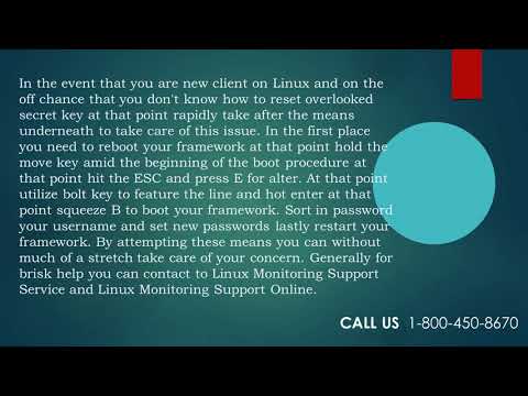 How to Reset Forgotten User Password in Linux? Contact to Linux Operating System Support