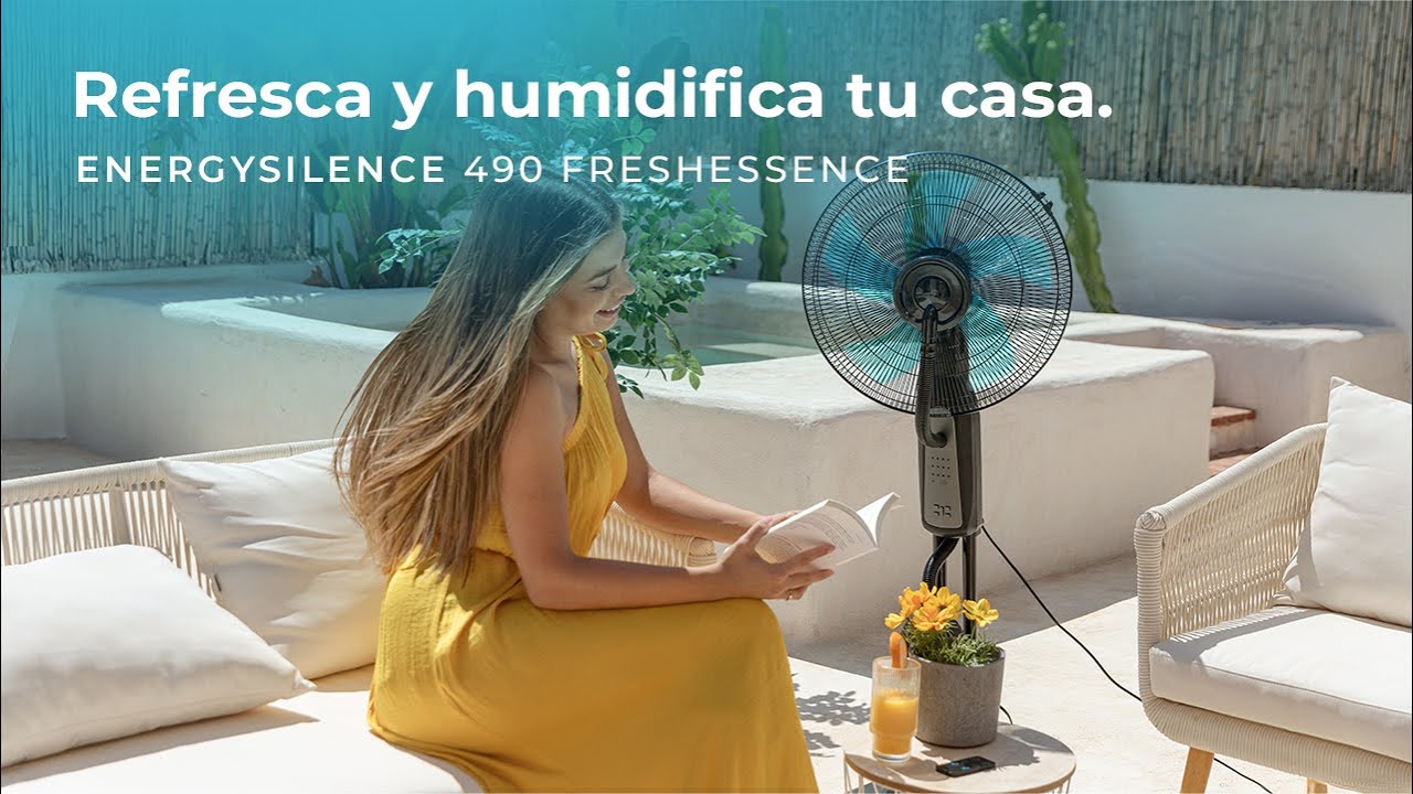 Ventilador Nebulizador EnergySilence 490 con 5 aspas, control remoto, temporizador y oscilaci&oacute;n.