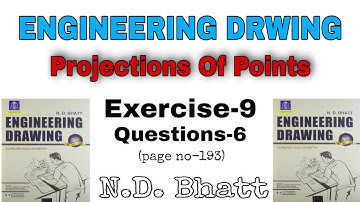 N.D. Bhatt Exercise-9 Solution | N.D. Bhatt Engineering Drawing | Projections Of Points Solution