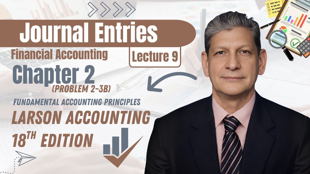 Problem 2-3B Journal Entries | Financial Accounting Ch 2 | Larson 18th Ed | Professionals Accounting