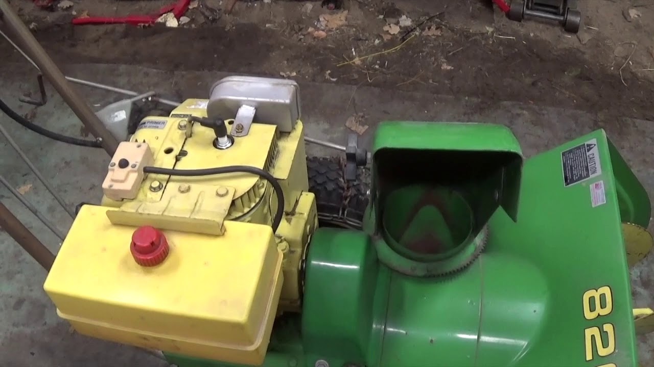 getting a john deere 826 snowblower running after setting for some time