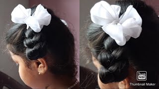 How to Tie Short Hair for School Going Kids With Ribbonπ|3 Easy School Hairstyle for Kids Short Hair