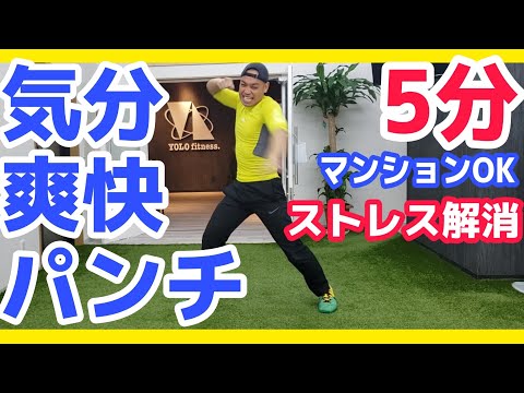 ストレス解消運動【音楽つき5分エクササイズ】マンションOK！超スカッとボクシング