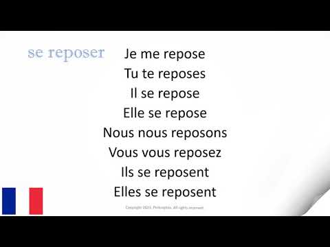 Verbe conjugaison présent : se reposer= to rest