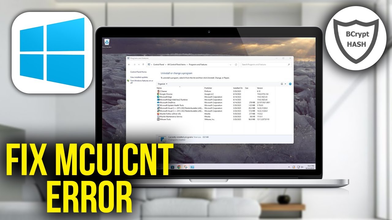 Как исправить ошибку MCUICNT EXE — Не удалось найти точку входа в процедуру BCryptHash