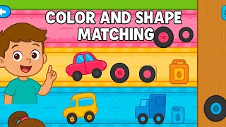 🎨 Color & Shape Matching Fun for Kids 🚗🟡 | Learn with Vehicles & Colors! #Kidsfun #kidslearning screenshot 4