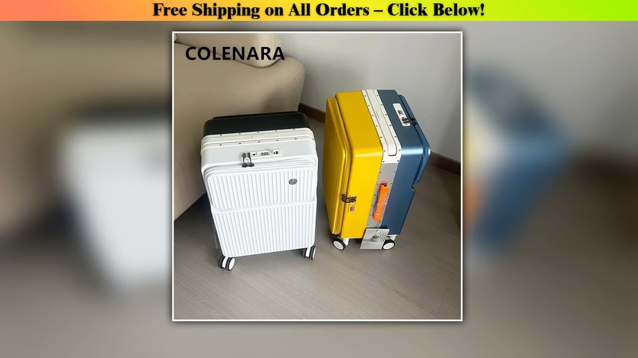 COLENARA Multifunctional Suitcase Front Opening Boarding Case Laptop Trolley Case 20 Inch Women's