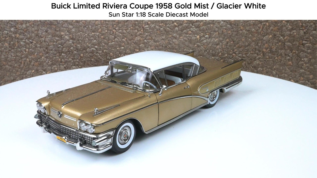 Buick Limited Riviera Coupe 1958 Gold Mist / Glacier White - Sun