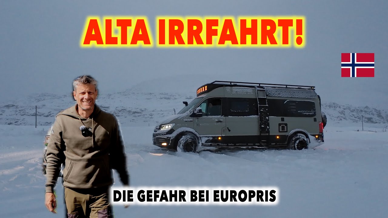 #1305 Nehmt bloss keinen Wagen! Schneefahrt von Havöysund nach Alta | EUROPRIS & ALTA bei NACHT