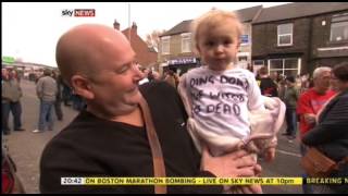 Mining village 'celebrates' Margaret Thatcher's funeral