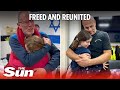 Heartwarming moment fathers reunite with children snatched by Hamas after 49 days