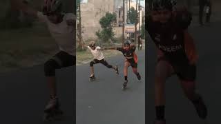 Practice with senior #skating #roadskating #rollerskating #shortvideo #indianskateranas #inlineskate