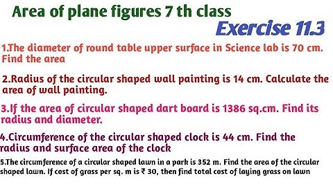 Area of plane figures class 7 Exercise 11.3| Area of plane figures 7 th class