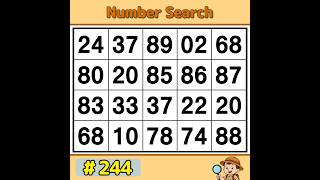 【JimmyPuzzle】 Daily Brain Training, Test Your Focus and Memory 《Number Search｜Brain Exercise》 #244