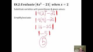 Evaluating Expressions with absolute value (24)