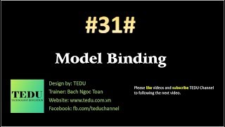 #31: Cơ chế Model Binding | Model Binding Machenism | TEDU