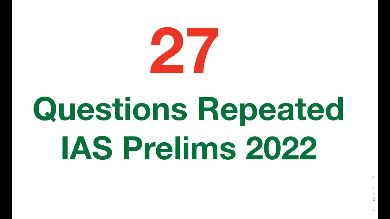 27 Questions Repeated In UPSC IAS Prelims from Previous Year