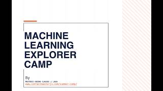 Machine Learning Explorer Camp – Day 1 | Introduction, Supervised/Unsupervised learning, Matplotlib