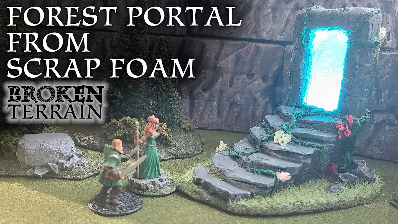 Лесной портал из обрезков пенопласта