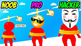 Rope Cut Rescue Hero - NOOB vs PRO vs HACKER screenshot 4