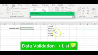 🎯 Excel Dropdown Menu Hack | Smarter Data Entry!