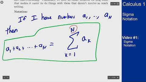 Sigma Notation - Video 1 - Sigma Notation