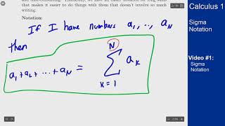 Sigma Notation - Video 1 - Sigma Notation