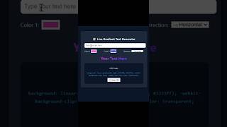 Live gradient text generator in CSS 🔥
