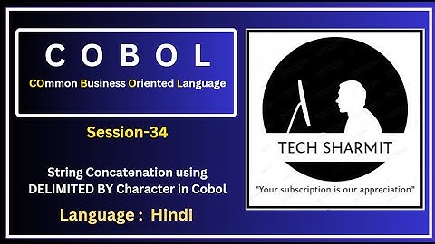 String Concatenation in COBOL Program: Delimited by Character  (Session-34) (Hindi)