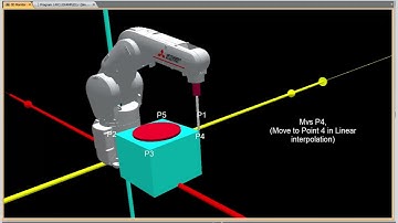 Robot Melfa Programming - Lesson 5: Robot programming -  Create Linear path using Mov & Mvs commands