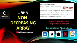 Non-decreasing Array | LeetCode 665 | Graphical Visualization | With Live Coding | Learn Overflow