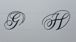 Calligraphy Letter G H  How To Write Capital Cursive Easy Art For Beginners