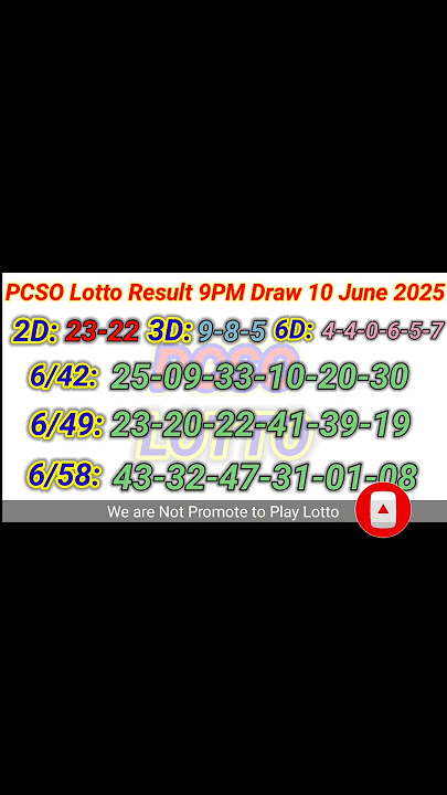 Lotto Result Today 9pm live draw June 10, 2025 Swertres Ez2 PCSO live result