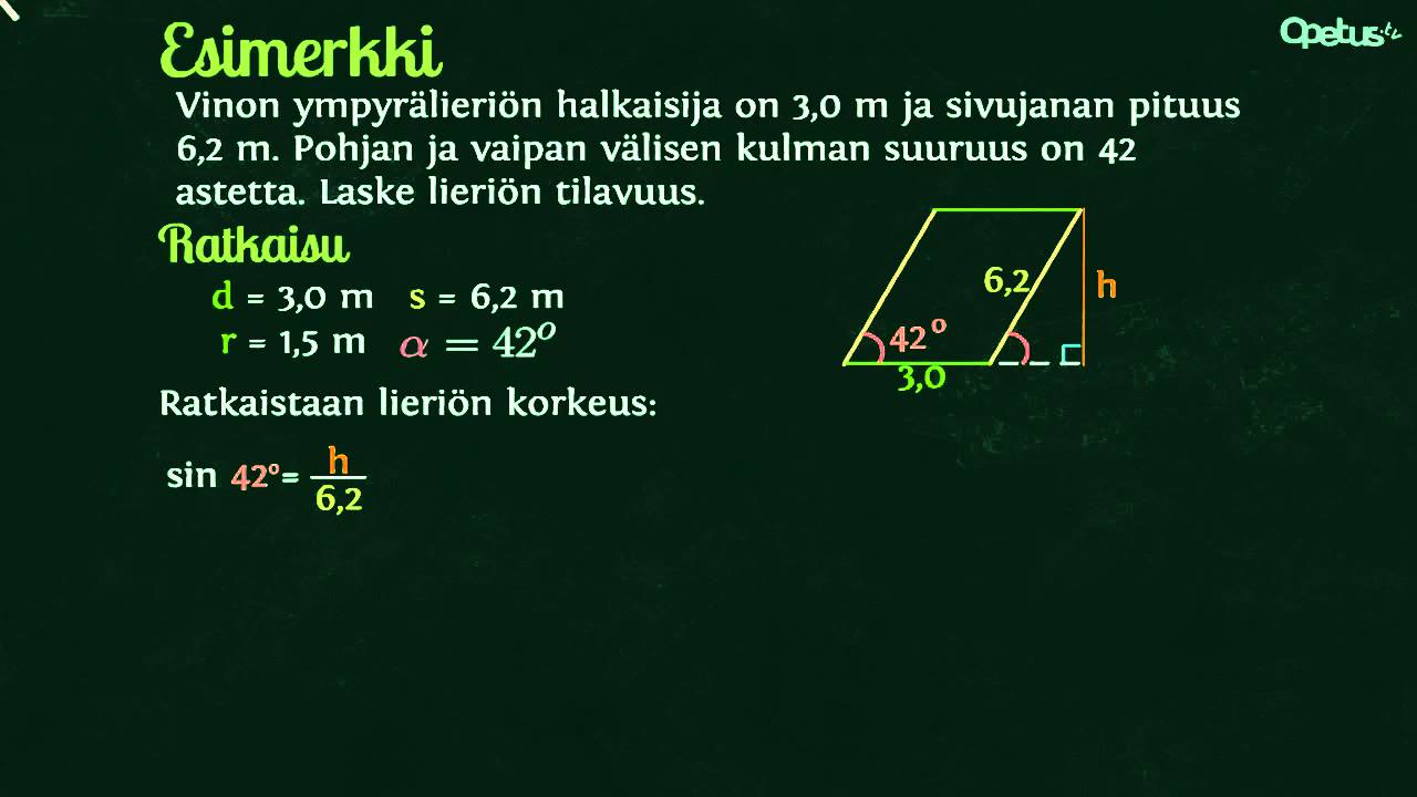 MAB2: Lieriön tilavuus, esimerkki