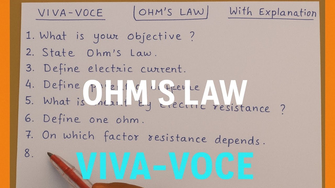 Viva voce question answer with explanation for OHM'S law