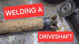 Welding a driveshaft together