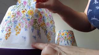 How to decoupage a napkin onto a terracotta  plant pot, the step by step no waffle guide!
