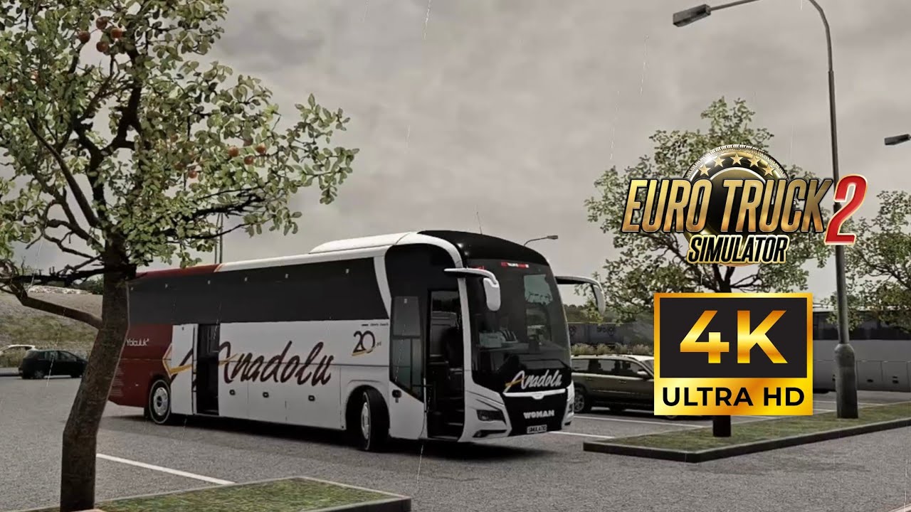 ETS2 1.58 | BUS MOD | RAİN WHATER | MAN LION'S COACH | SNOWY MOON 4K HD GRAPHICS |