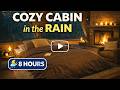 Ultimate Cozy Cabin Sleep Video 8 Hours Rain, Fire &amp; Warm Glow #RainSounds #CozyCabin #SleepAmbience