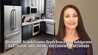 Kitchenaid 36 Inch Counter Depth French Door Refrigerator Krfc300ess Youtube