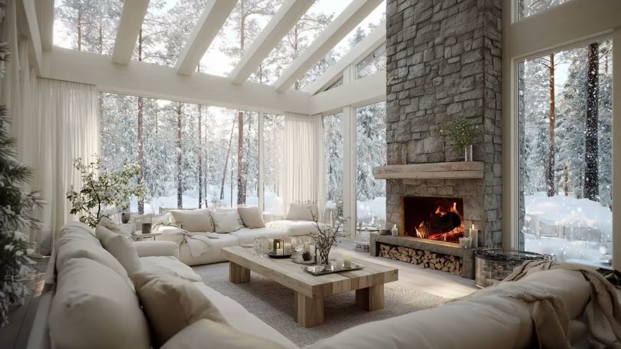 Hearth and Snowstorm Sounds | The Best Cozy Fireplace ASMR Mixed With Blizzard For Peaceful Sleep