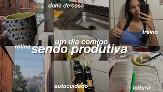 vlog | um dia comigo tentando ser produtiva - treino, autocuidado, dona de casa, leitura..