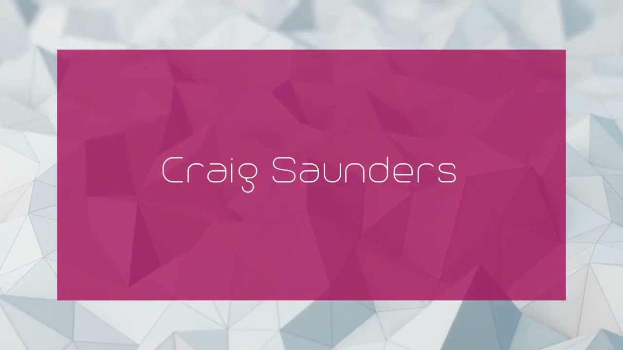 Craig Saunders - appearance