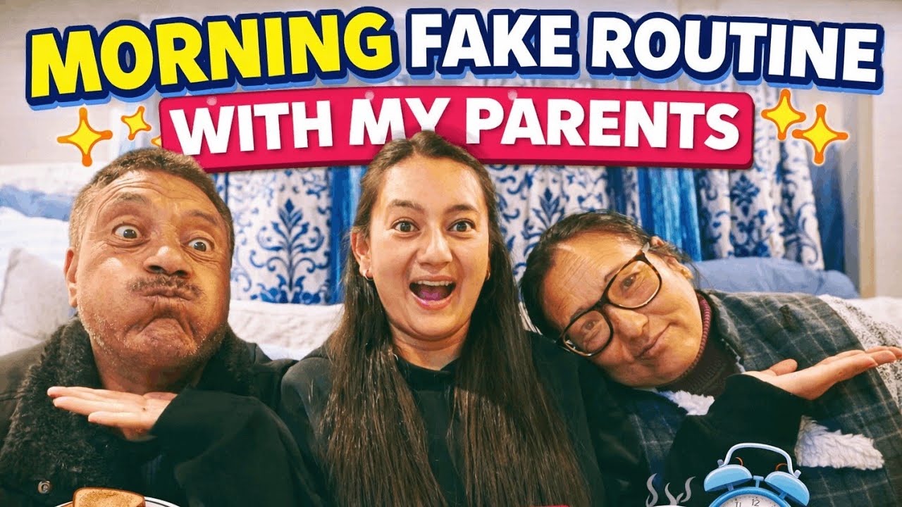 Morning Fake Routine with My Parents | Dad & Mom Reveal My Morning A to Z😅|| Vlog-151 @soamthikse. ✨